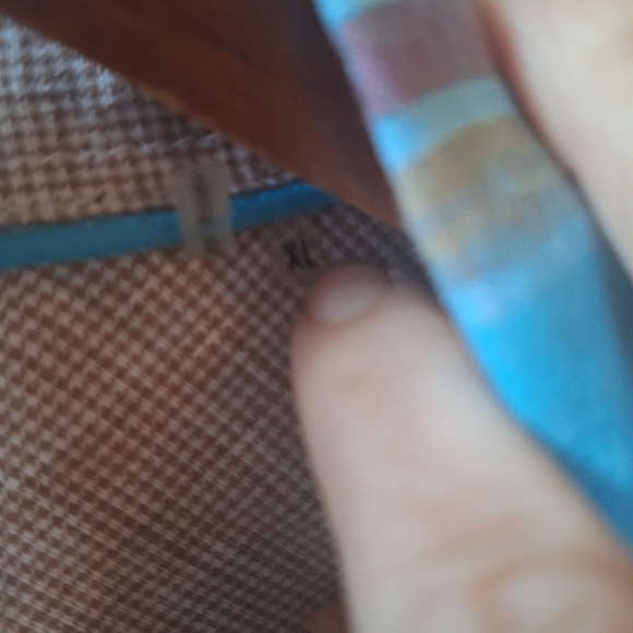 Bugatchi 100% Linen Button Down Shirt Shaped Fit Blue Plaid Flip Cuff Mens XL - Picture 3 of 6